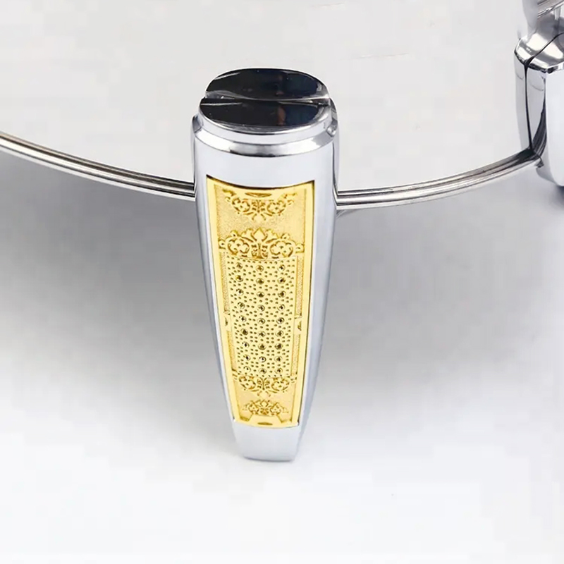 Hotel Restaurant Chafing Dish Buffet Set Stainless Steel Chafer Servers Two Glass Pots Food Warmers for Wedding, Parties, Banquet, Catering