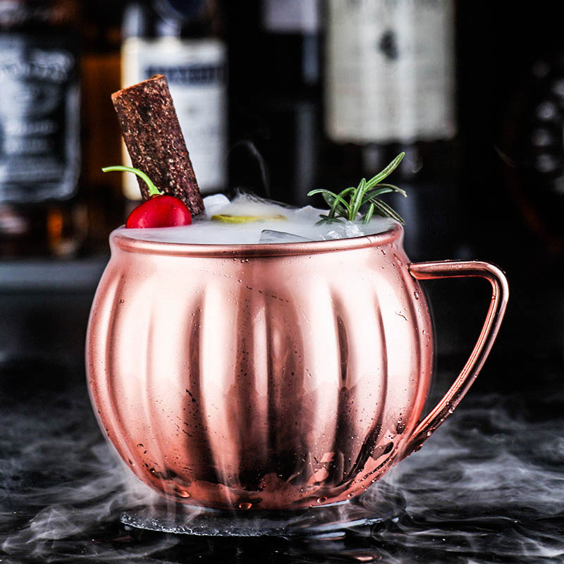 700ml 24oz Gold 304 Stainless Steel Bar KTV Pumpkin Cocktail Mugs