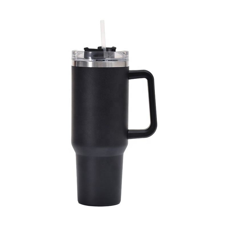 40 Oz Stainless Steel Vacuum Tumbler with Handle and Straw Lid Insulated