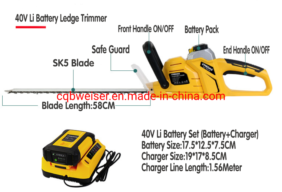 Battery Electric Hedge Trimmer for Home Garden Farm