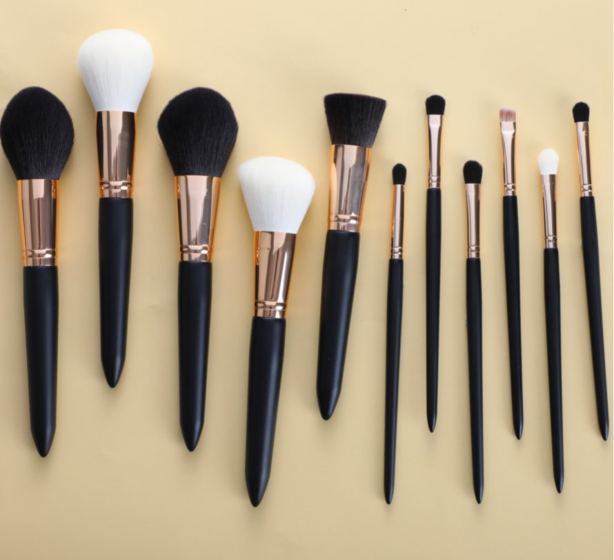 Hot Sale 10PCS Black Powder Blending Brush Cosmetic Tools Maquiagem Makeup Brush Set