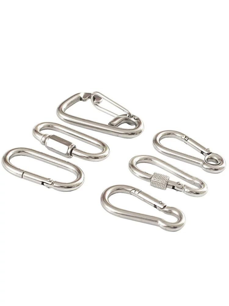 Gourd Type Climbing Carabiner Stainless Steel Screw Lock Snap Hooks Cold Formed Steel