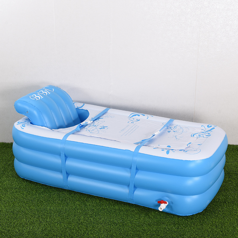 Складная надувная ванна для взрослых с крышкой