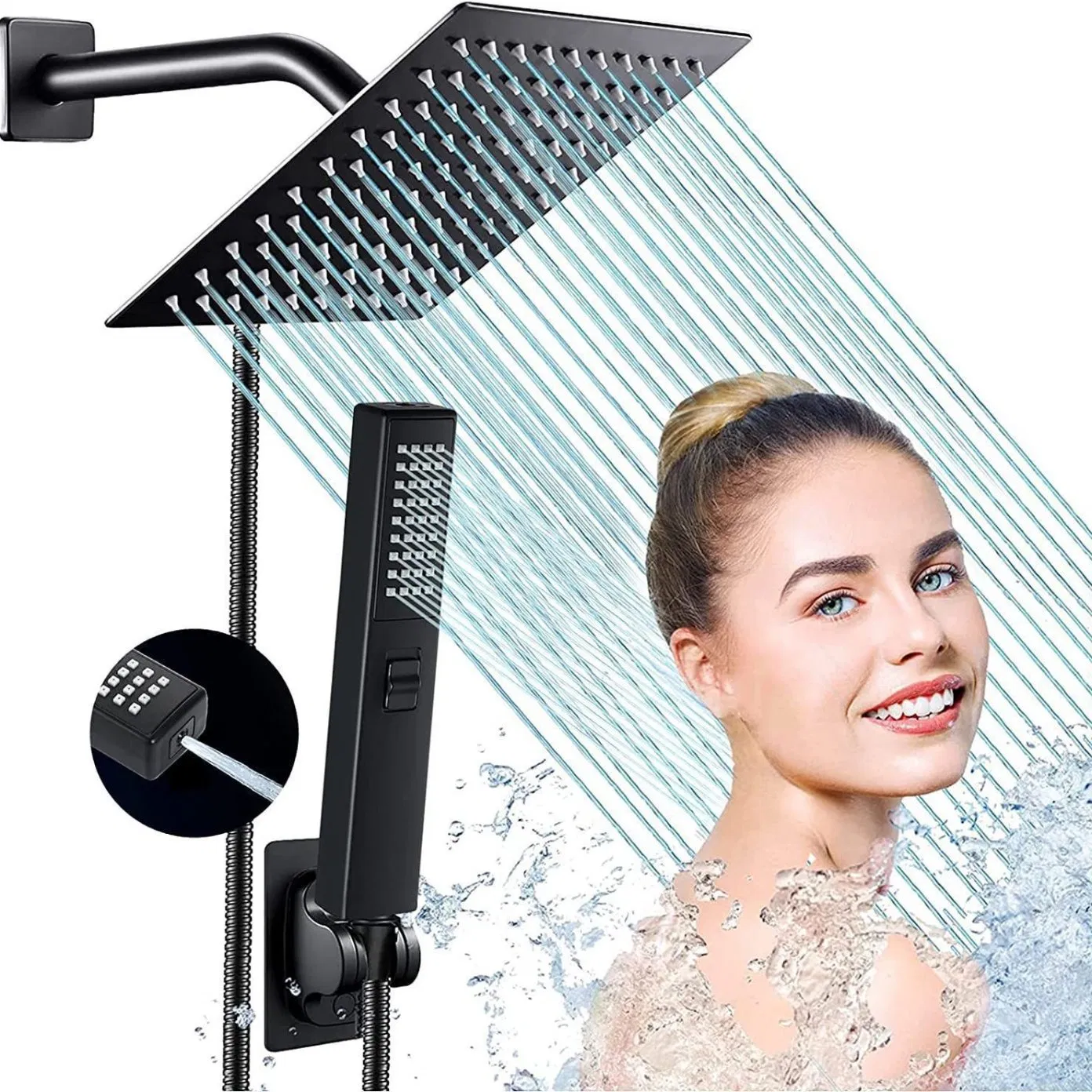 Premium Stainless Steel Pressurized Overhead Shower Head for Luxurious Bathing