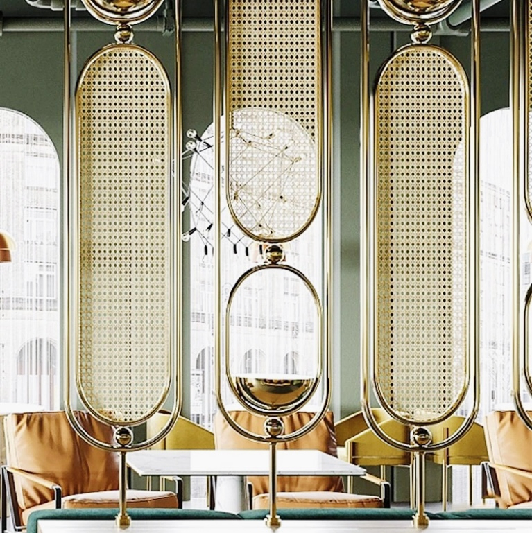 Custom Stainless Steel Wall Decoration Metal Gold Screens Room Dividers Partitions Screen