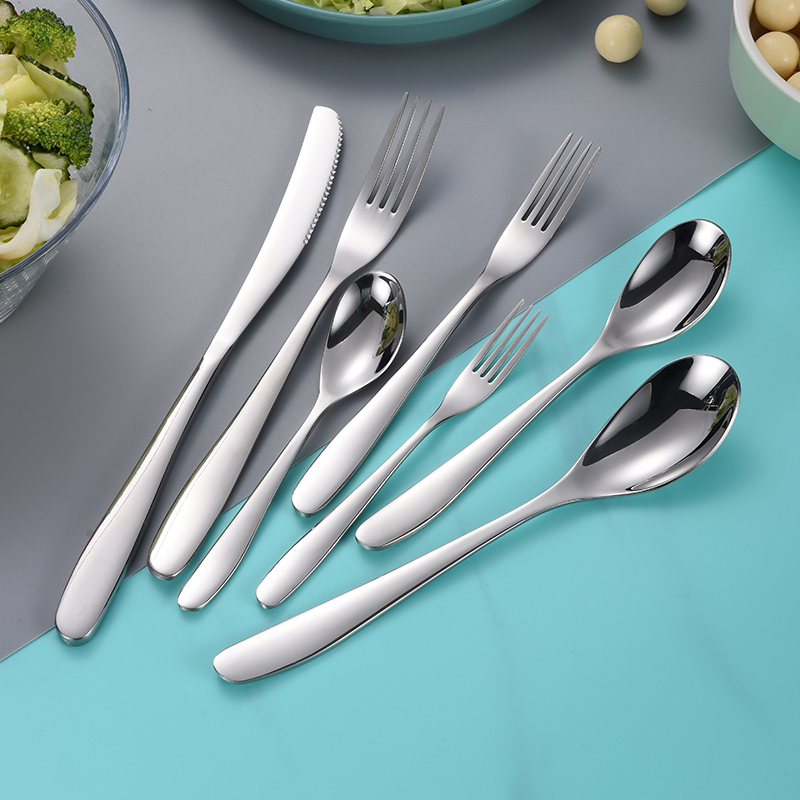 Stainless Steel Thickened Moon-Shaped Custom Handle Hotel Cutlery Set