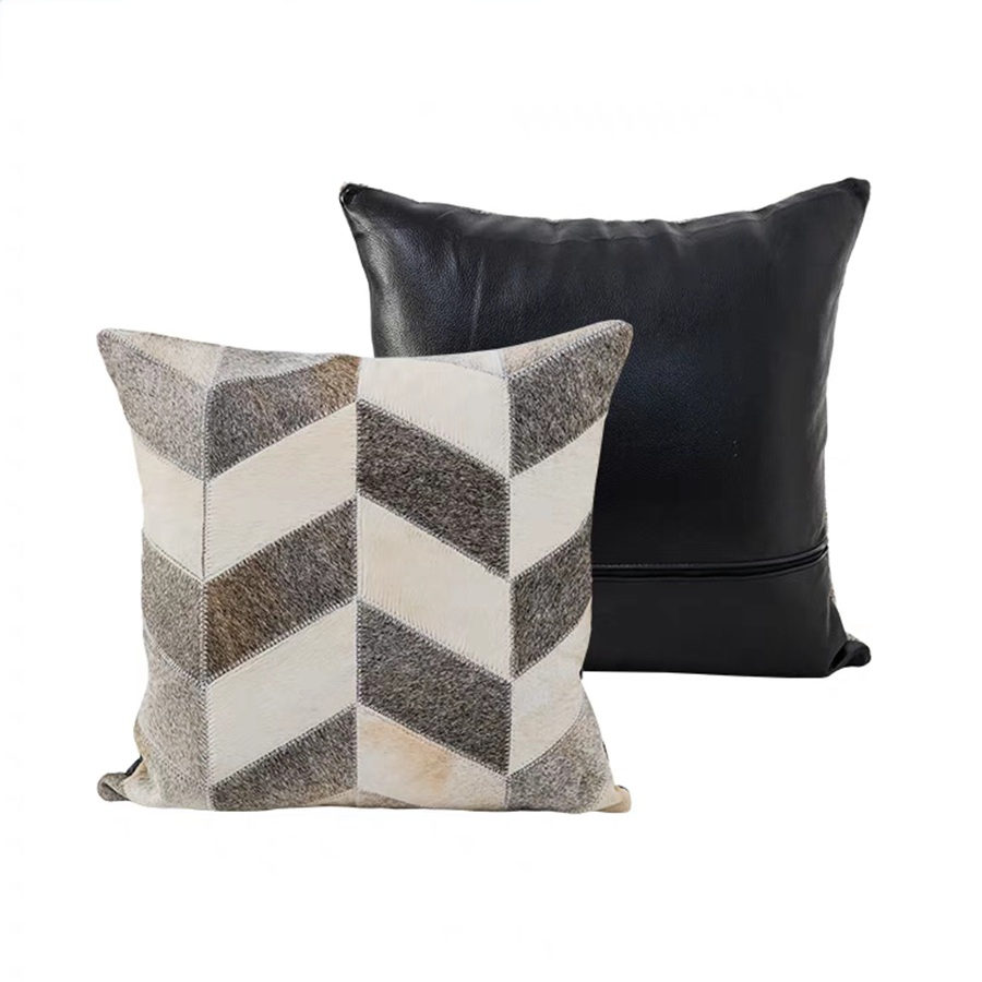 Handmade Genuine Leather Cowhide Accent Pillows