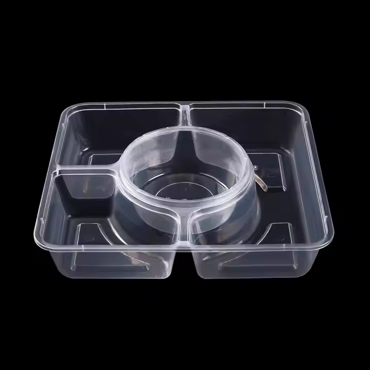 Compartmental Restaurant PP Food Containers Disposable Plastic Lunch Box