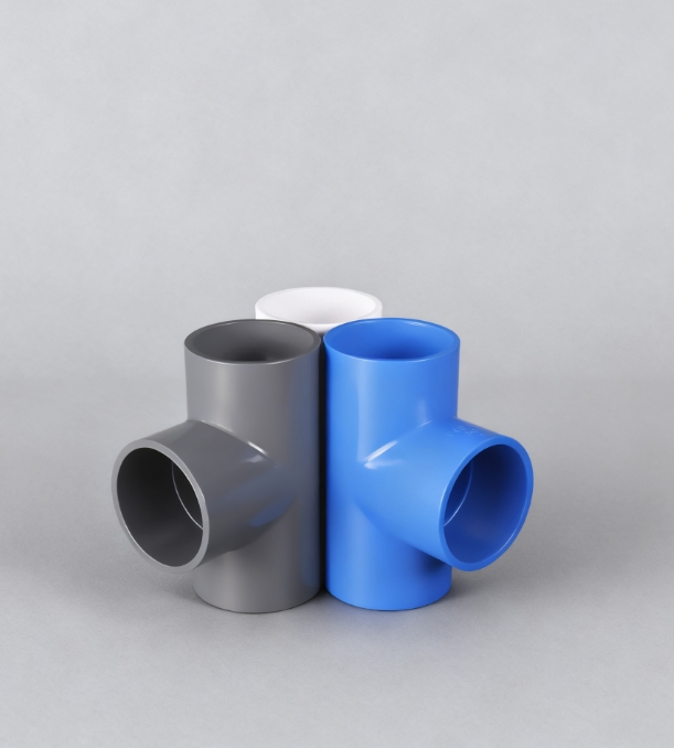 PVC-U Water Pipe Tee Fitting ASTM / AS Standards PVC Plastic Plumbing Pipe Connector