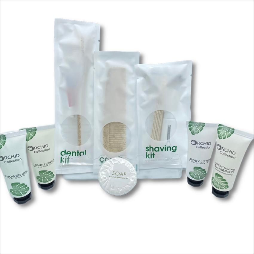 Custom Eco Friendly Disposable Hotel Amenities Soap and Shampoo Hotel Logo