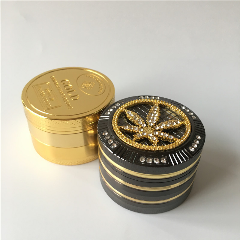 Nice Price Flat Design 4 Parts Plain Zinc Alloy Smoking Herb Dry Spice Metal Grinder