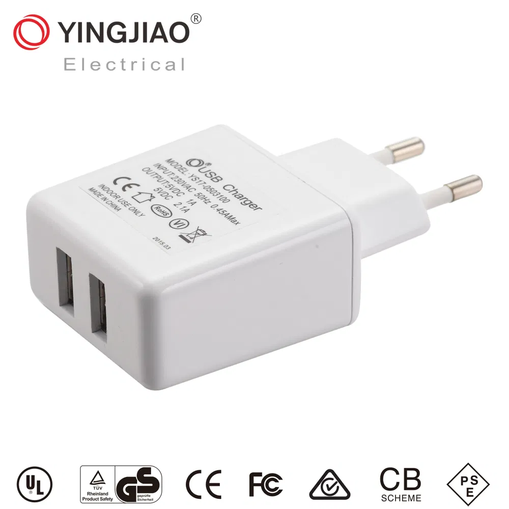 5V 3.1A 15.5W DC Double USB Power Adapter