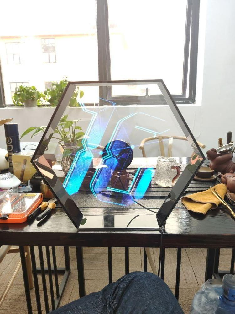 Рекламный 3D проектор-вентилятор LED 42см с голограммой