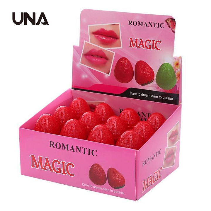 Lip Balm with Long-Lasting Moisturizing Hydration - Fruity Strawberry Scented Lipstick for Youthful Bright Color