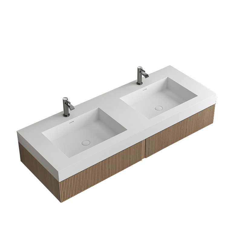 Двойная раковина для ванной из искусственного камня, белая