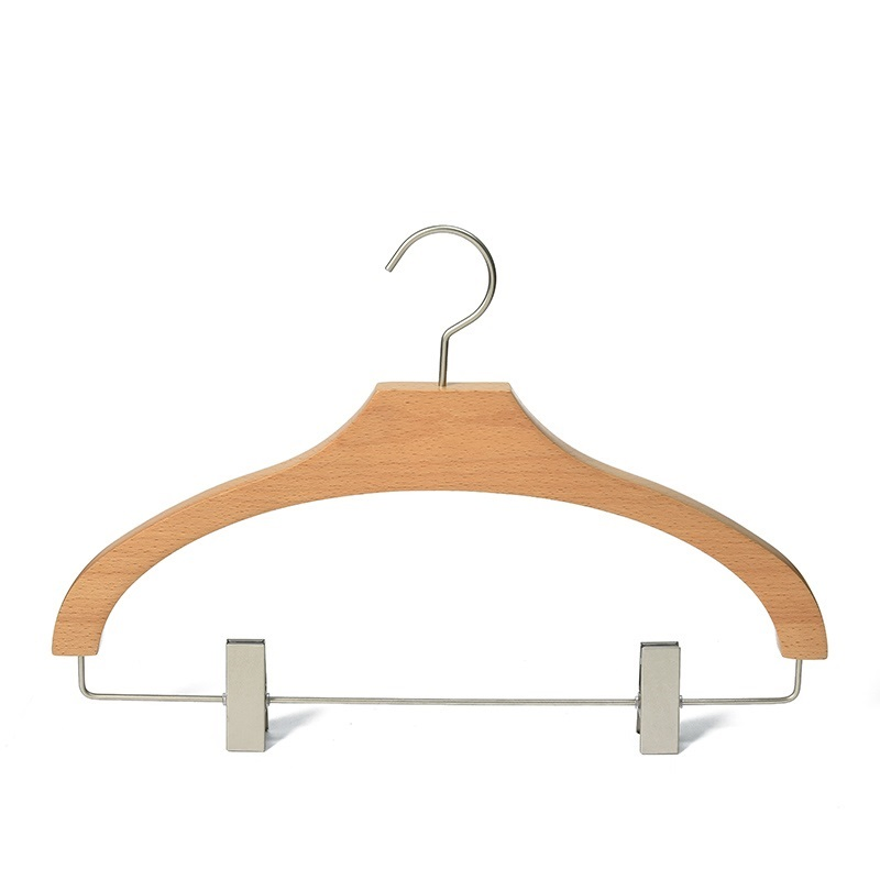 Adjustable Clip Solid Wooden Clothes Hangers for Boutique Display