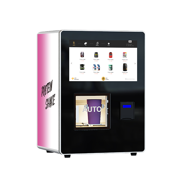 Desktop Protein Shake Powder Coffee Vending Machine Self-Service Beverage Vending with 18.5-Inch Touch Screen for Gym Fitness with Independent Stirring System