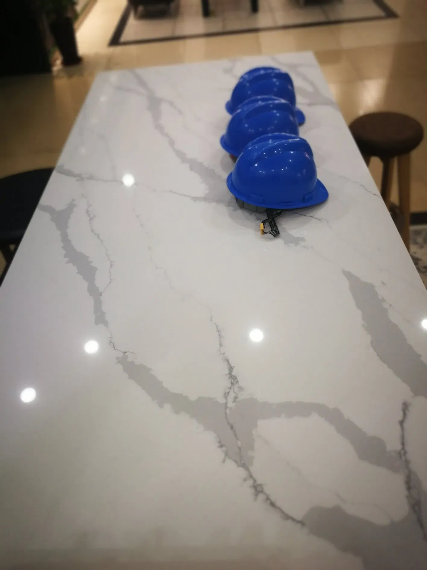 Calacatta White Artificial Non Silica Quartz Stone for Countertop/Benchtop Porject Cost Effective