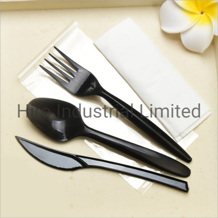 Heavy Duty Disposable Cutlery Flatware Sets Forchette Plastic Spoons Forks and Knives Nipkin