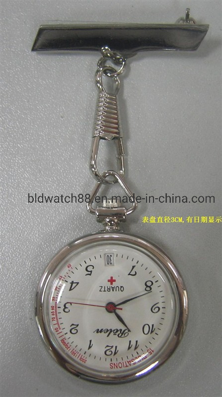 Best Nurse Gift Metallic Nurse Brooch Pin Watch Silver