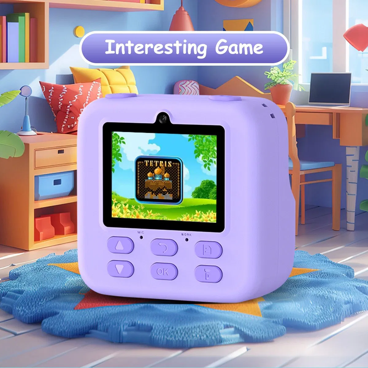 Детская цифровая камера P79 с мгновенной печатью, фиолетовая