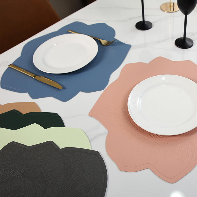 Nordic Style Heat-Resistant Leather Dining Table Mat Set