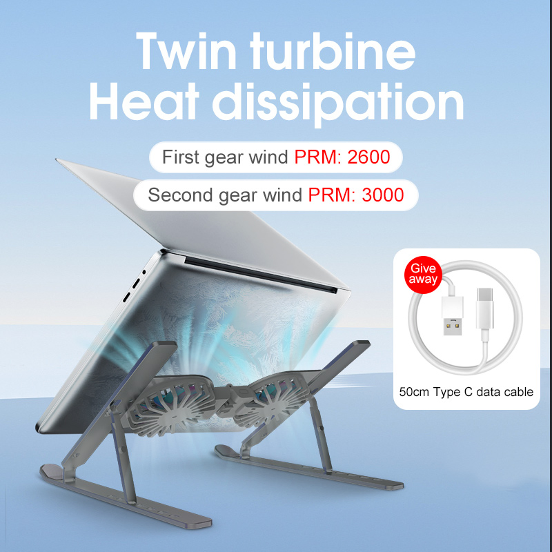 Алюминиевая подставка-кулер для ноутбука с 2 вентиляторами