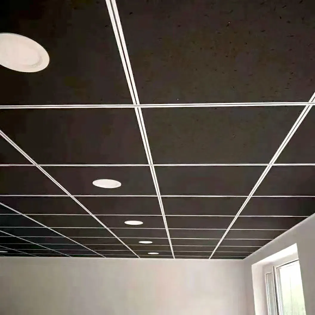 ISO Certificate Square Tegular Concealed Edges Acoustic Ceiling Tiles 600mm Fiberglass Acoustic Panel for Building Ceiling