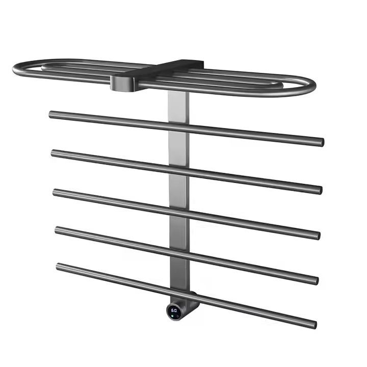 Elegant Chrome and White Anthracite PVD Heated Towel Rack