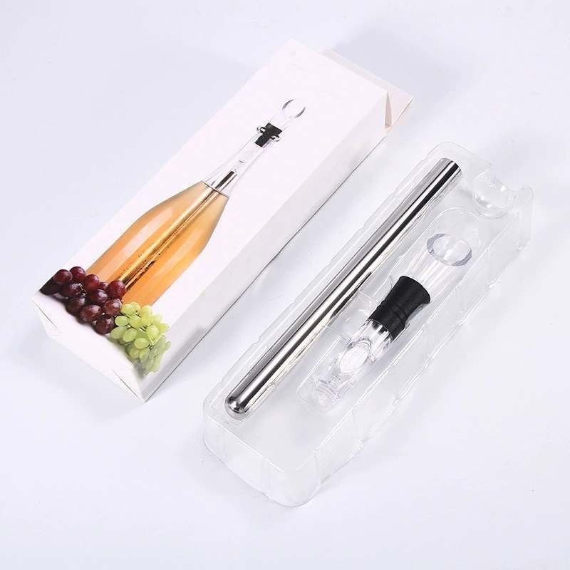 Stainless Steel Decanting Ice Wine Container 3-in-1 Wine Dispenser Juice Freezer Stick