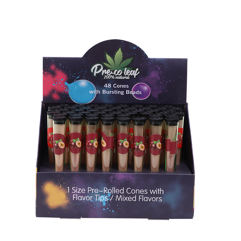 84mm 98mm 110mm Natural Paper Flavor Tip Easy Fill Burst Bead Pre Rolled Cones