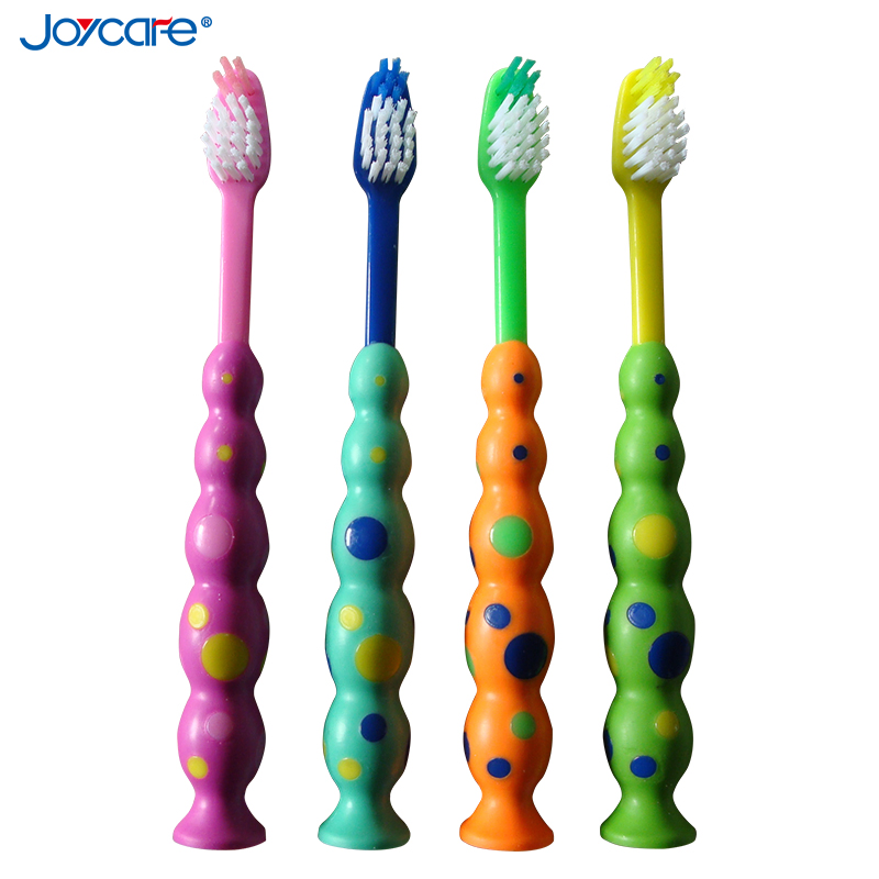 Cute Animal Design Kids Toothbrush with Soft Bristles and Suction Cup