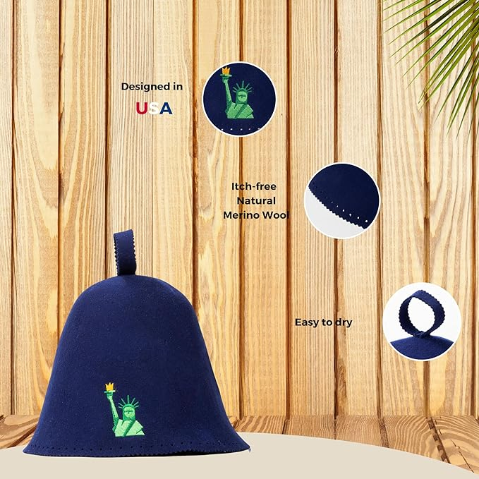 Sauna Hat, Handmade Wool Cap for Sauna to Protect Hair, Stay in Sauna Longer, Enhance Sauna Benefits, Regulate Temperature. Gift for Sauna Users, Sauna Accessor