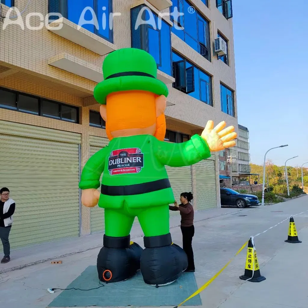 Custom 4mh Ireland Inflatable St Patrick's Cartoon Character for Holiday Outdoor Decoration
