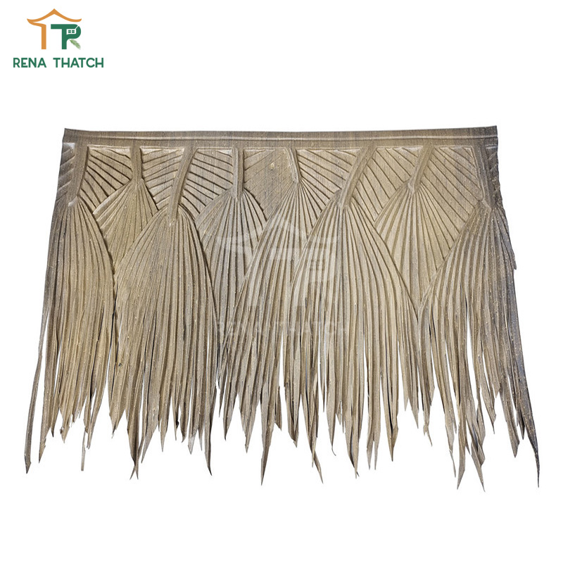 Fire Resistant Artificial Thatches Palm Synthetic Plastic Palm Panel for Roof