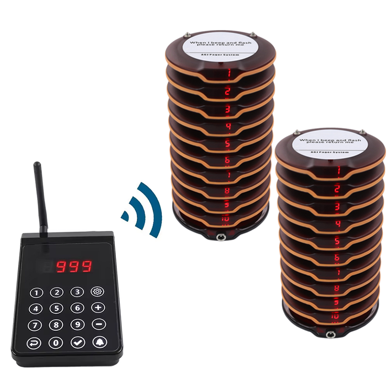 Wireless Restaurant Pager System Coaster Pager Calling System for Food Truck