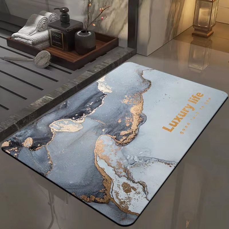 Non Slip Marble 3D Washable Disposable Diatomite Mud Anti Skid Bathroom Floor Mat