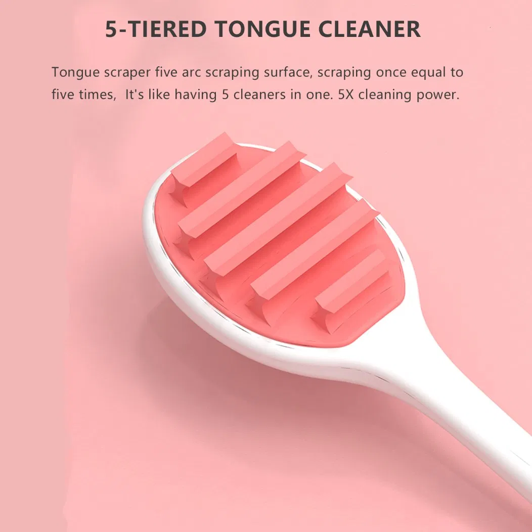 High Quality Colorful Silicone Tongue Coating Cleaning Brush Plastic Tongue Cleaner Scraper