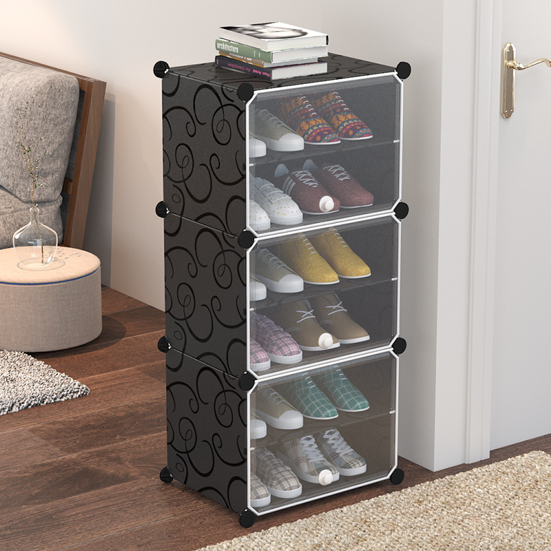 Modern Dustproof Simple Plastic Economical Shoe Storage Cabinet Transparent Shoe Rack