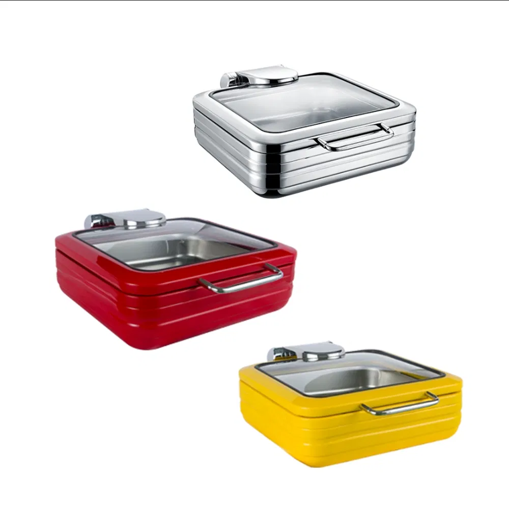 Glass Window Food Warmer Hydraulic Chafing Dish Fuel Buffet Induction 9L Chafer