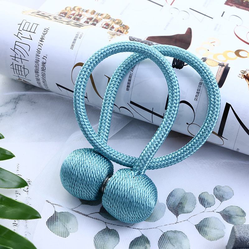Simple Multi-Color Beef Tendon Bead Curtain Accessories Magnet Buckle Strap Free Punch Magnetic Buckle