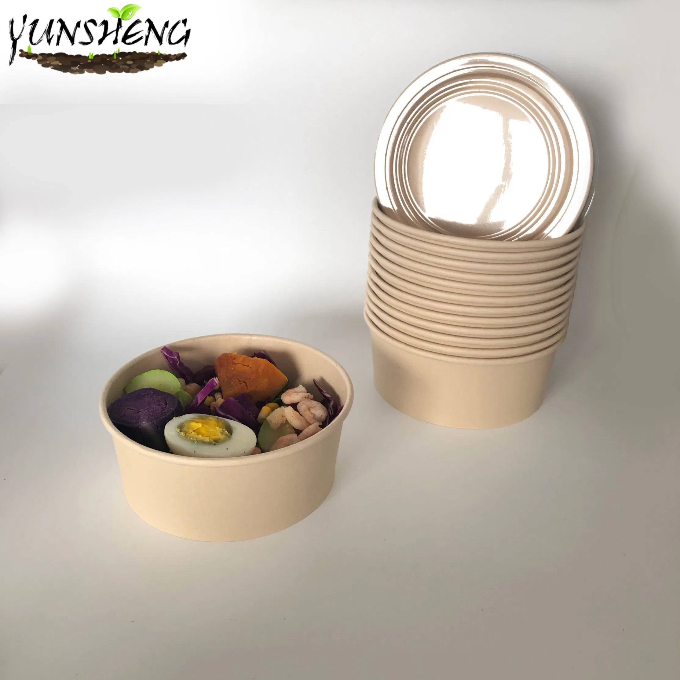 Kraft Paper Packaging Paper Ice Cream Cups Ice Cream Sundae Cups Chili Soup Dessert Bowls