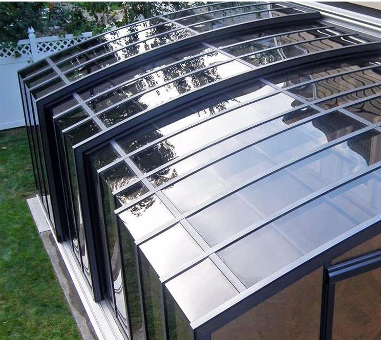 Custom Portable Retractable Sun Room Villa Pool Electric Intelligent Folding Aluminum Alloy Automatic Opening and Closing Roof