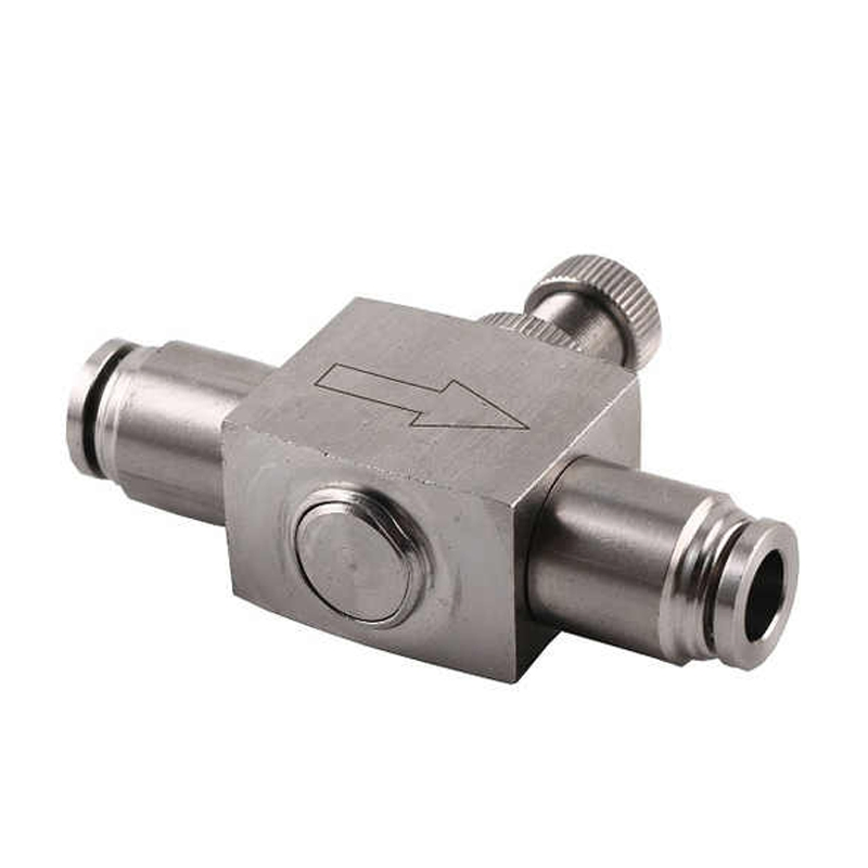 Pneumatic Air Inox Pipe Manual Pressure Regulator Stainless Steel 316L Push in Fittings Flow Speed Control Valves