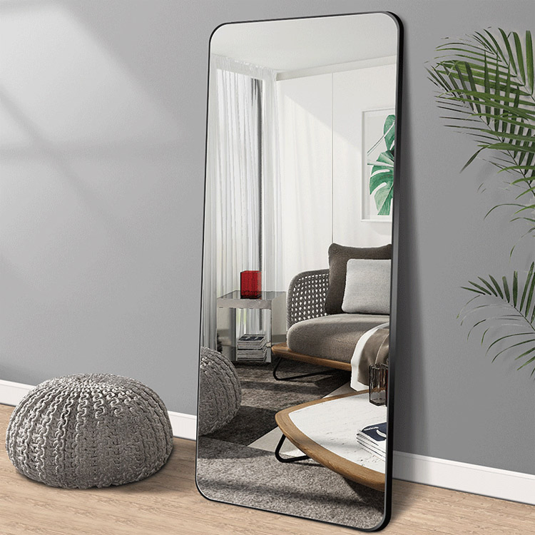 Factory Direct Salon Hotel Decoration Black Rectangle Metal Framed Wall Hanging Make-up Dressing Mirror