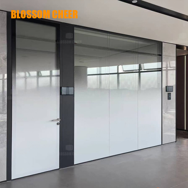 Aluminum Double Glass Panel Interior Movable Partition Wall