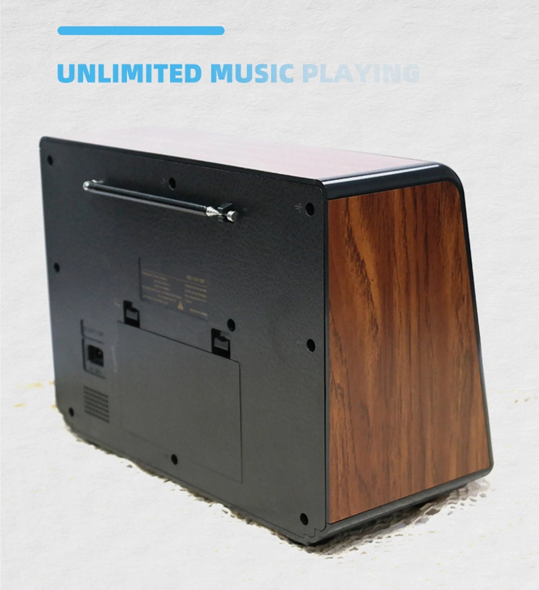 3-Bands Bluetooth Portable Radio USB TF Card MP3 Player Speaker Wooden Retro Radio