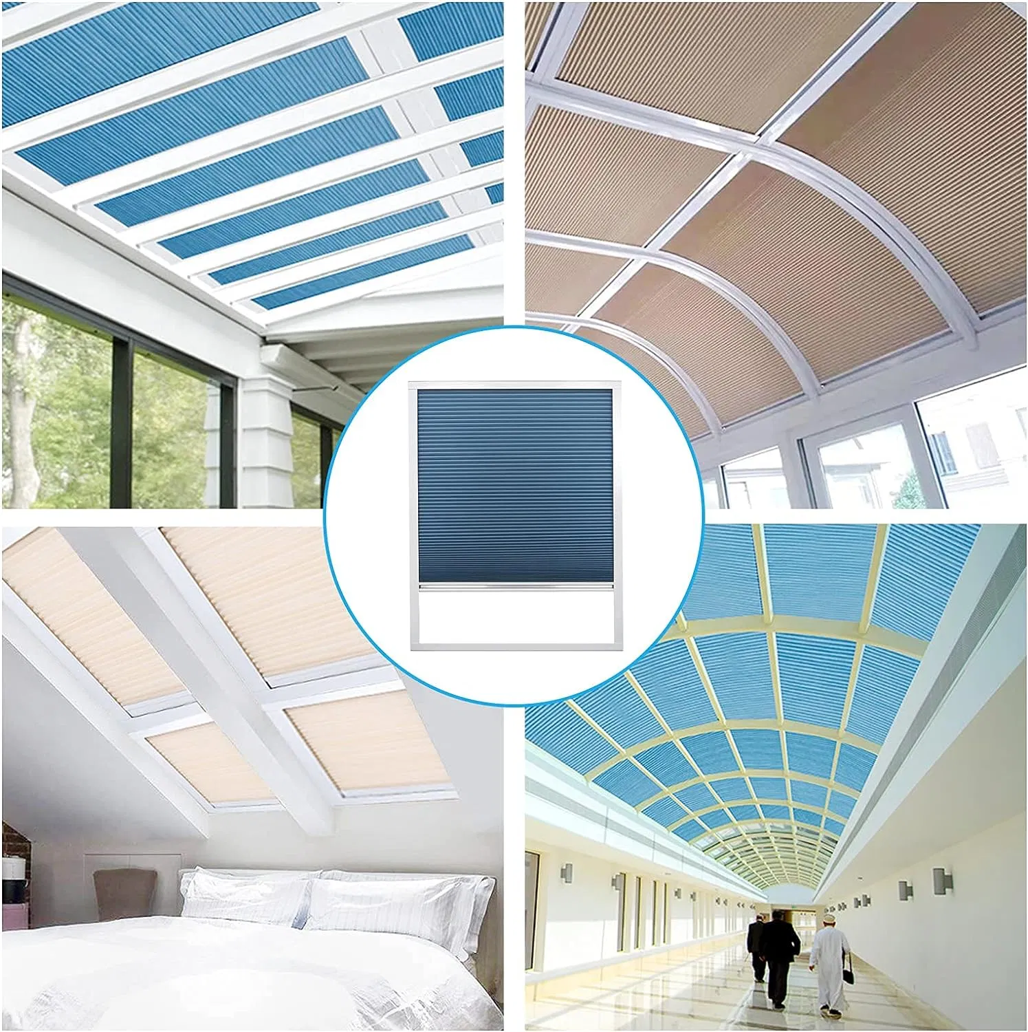 Modern Style Motorized Honeycomb Shade Custom Skylight Blinds Cellular Shades for Window