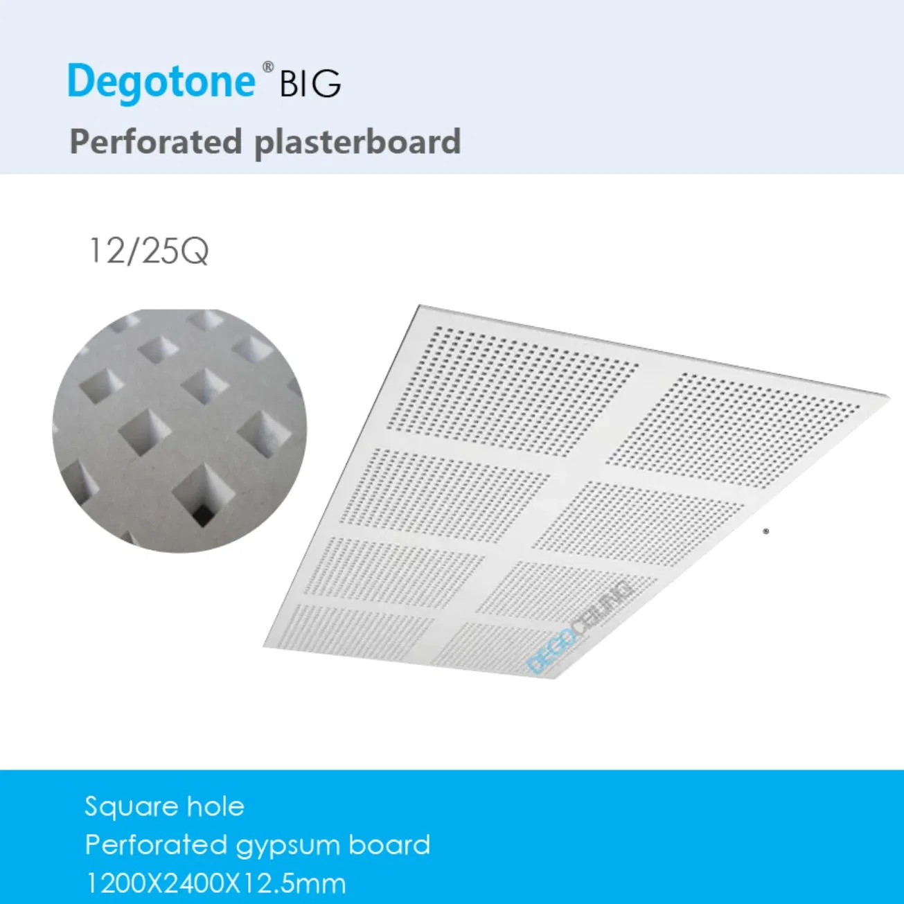 12mm Gypsum Acoustic Board for Ceiling and Wall