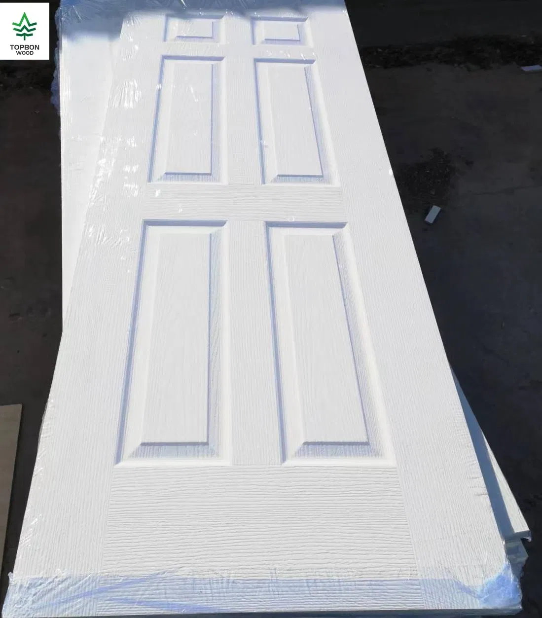 Modern Design White Primer HDF 6 Panel Interior Hollow Core Moulded Doors